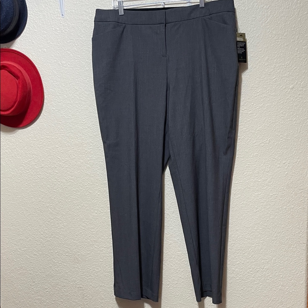 Worthington Women Admiral Grey Perfect Trousers. Business Casual. NWT. Size 18.